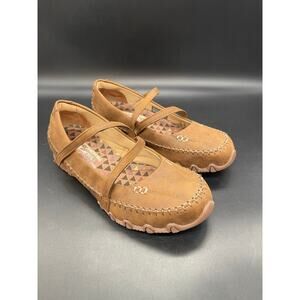 Skechers Brown Relaxed Fit Women's Slip on Mary Jane Size 7.5 Adjustable Strap